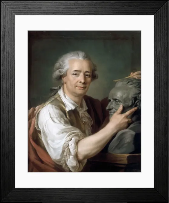 Framed Print : Augustin Pajou (1730-1809) sculping a bust of his teacher Lemoyne the Younger, 1782 Framed Print : Augustin Pajou (1730-1809) sculping a bust of his teacher Lemoyne the Younger, 1782