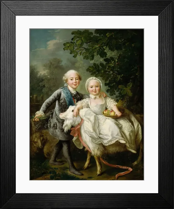Framed Print : Charles de Bourbon, comte d Artois with his sister Clotilde, 1763 Framed Print : Charles de Bourbon, comte d Artois with his sister Clotilde, 1763