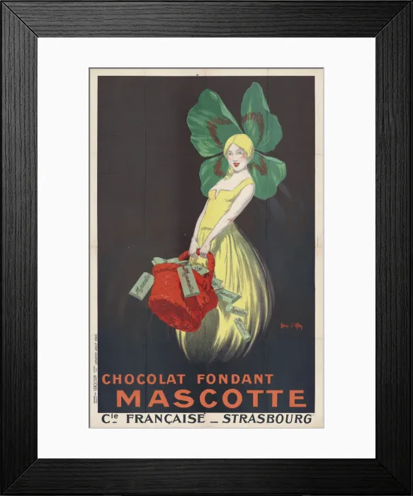 Framed Print : Chocolat fondant Mascotte. Compagnie francaise, Strasbourg, 1920 Framed Print : Chocolat fondant Mascotte. Compagnie francaise, Strasbourg, 1920