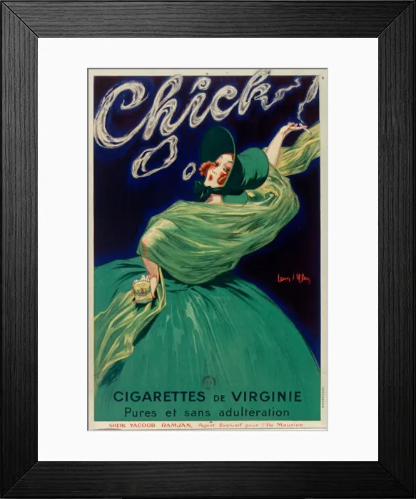 Framed Print : Chick Cigarettes, 1925. Creator: D Ylen, Jean (1886-1938) Framed Print : Chick Cigarettes, 1925. Creator: D Ylen, Jean (1886-1938)