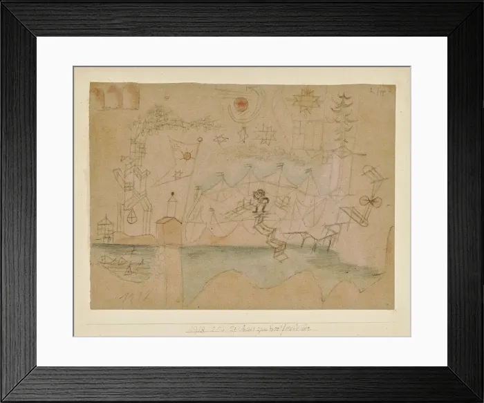 Framed Print : Drawing for the boat rental, 1918. Creator: Klee, Paul (1879-1940) Framed Print : Drawing for the boat rental, 1918. Creator: Klee, Paul (1879-1940)