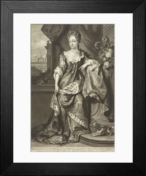 Framed Print : Christine Charlotte of Württemberg (1645-1699), Princess of East Frisia, ca 1699. Creator: Schenk, Peter (Petrus), the Elder (1660-1718) Framed Print : Christine Charlotte of Württemberg (1645-1699), Princess of East Frisia, ca 1699. Creator: Schenk, Peter (Petrus), the Elder (1660-1718)