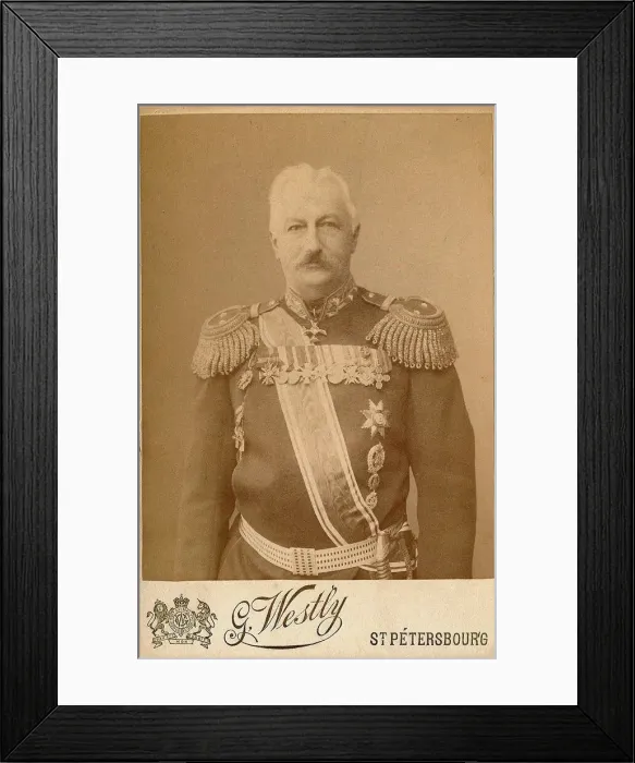 Framed Print : General Konstantin Pavlovich Prezhbyano (1840-1905). Creator: Photo studio E Framed Print : General Konstantin Pavlovich Prezhbyano (1840-1905). Creator: Photo studio E