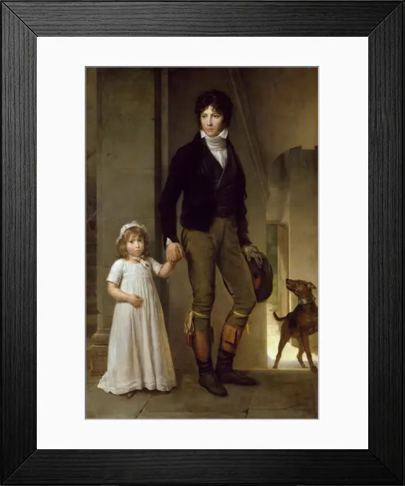 Framed Print : Jean-Baptiste Isabey (1767-1855) and his Daughter Alexandrine, 1795 Framed Print : Jean-Baptiste Isabey (1767-1855) and his Daughter Alexandrine, 1795