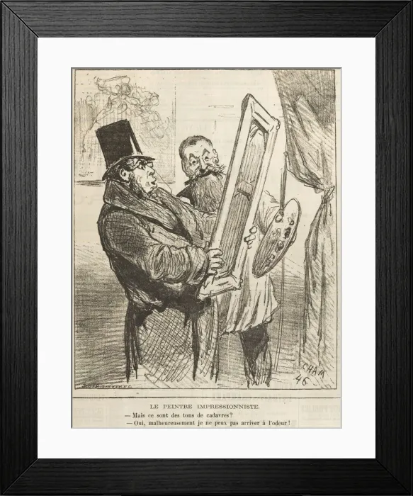 Framed Print : Le peintre impressionniste: Mais ce sont des tons de cadavre?'... 1877 Framed Print : Le peintre impressionniste: Mais ce sont des tons de cadavre?'... 1877