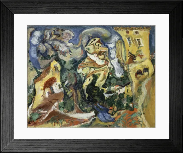 Framed Print : Le Village, ca 1923. Creator: Soutine, Chaim (1893-1943) Framed Print : Le Village, ca 1923. Creator: Soutine, Chaim (1893-1943)