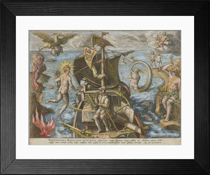 Framed Print : Ferdinandes Magallanes Lusitanus (Americae Retectio), 1591 Framed Print : Ferdinandes Magallanes Lusitanus (Americae Retectio), 1591