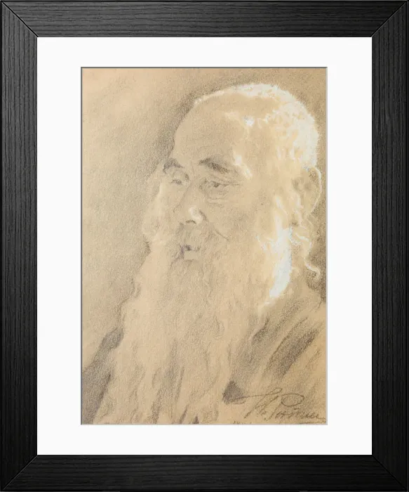 Framed Print : Leo Tolstoy. Yasnaya Polyana, 1891. Creator: Repin, Ilya Yefimovich (1844-1930) Framed Print : Leo Tolstoy. Yasnaya Polyana, 1891. Creator: Repin, Ilya Yefimovich (1844-1930)