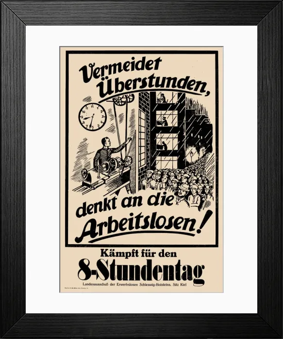 Framed Print : Fight for the eight-hour day, c. 1925. Creator: Anonymous Framed Print : Fight for the eight-hour day, c. 1925. Creator: Anonymous