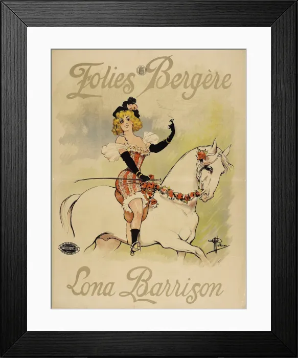 Framed Print : Folies Bergeres. Lona Barrison, c. 1895. Creator: Guillaume, Albert (1873-1942) Framed Print : Folies Bergeres. Lona Barrison, c. 1895. Creator: Guillaume, Albert (1873-1942)