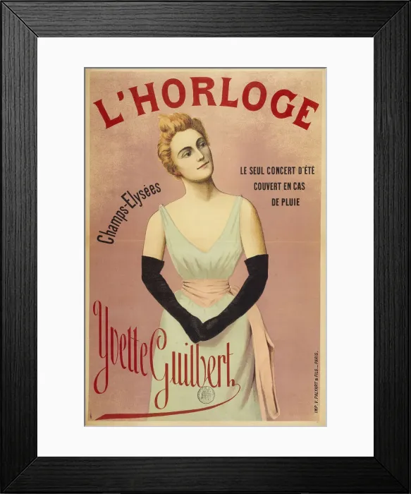 Framed Print : L Horloge: Yvette Guilbert, ca 1890-1895. Creator: Anonymous Framed Print : L Horloge: Yvette Guilbert, ca 1890-1895. Creator: Anonymous