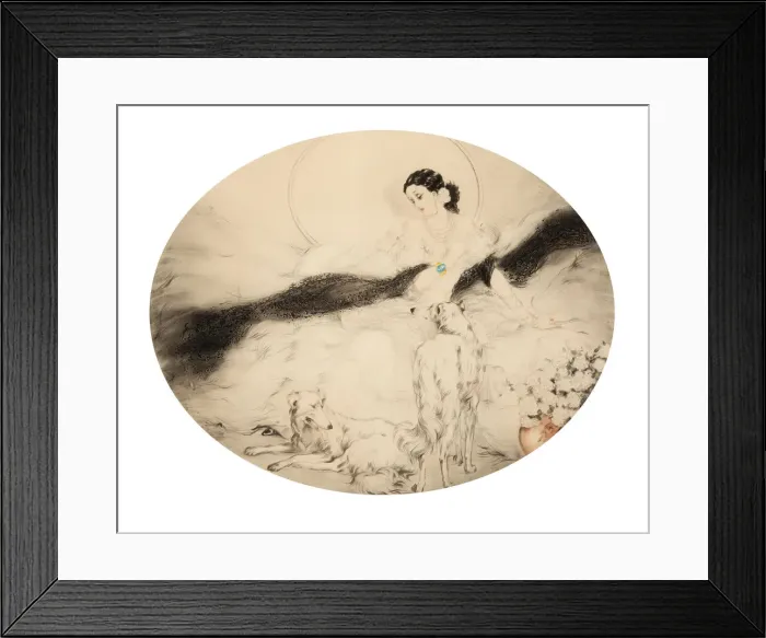 Framed Print : La Dame aux Camelias, 1927. Creator: Icart, Louis Justin Laurent (1888-1950) Framed Print : La Dame aux Camelias, 1927. Creator: Icart, Louis Justin Laurent (1888-1950)