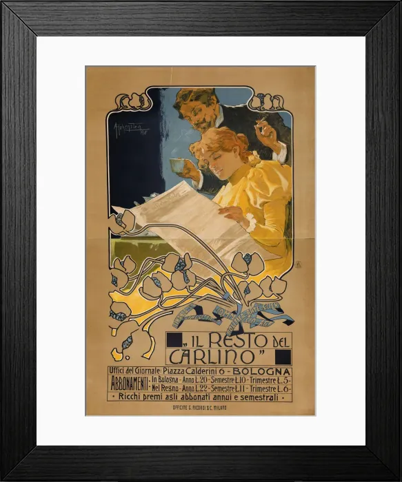 Framed Print : Il Resto del Carlino, 1898. Creator: Hohenstein, Adolfo (1854-1928) Framed Print : Il Resto del Carlino, 1898. Creator: Hohenstein, Adolfo (1854-1928)