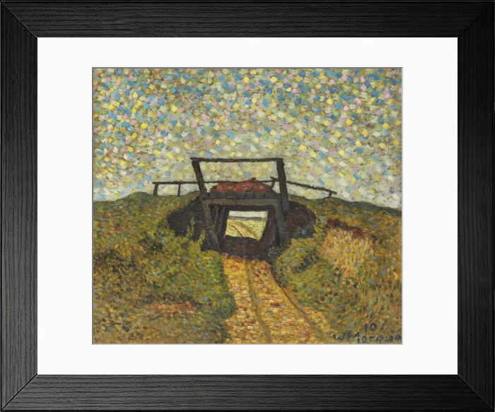 Framed Print : Landscape with a small bridge near Soest, 1910. Creator: Morgner, Wilhelm (1891-1917) Framed Print : Landscape with a small bridge near Soest, 1910. Creator: Morgner, Wilhelm (1891-1917)