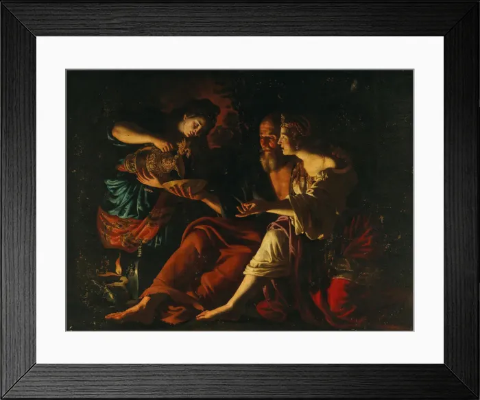 Framed Print : Lot and his Daughters. Creator: Guerrieri, Giovanni Francesco (1589-1657) Framed Print : Lot and his Daughters. Creator: Guerrieri, Giovanni Francesco (1589-1657)