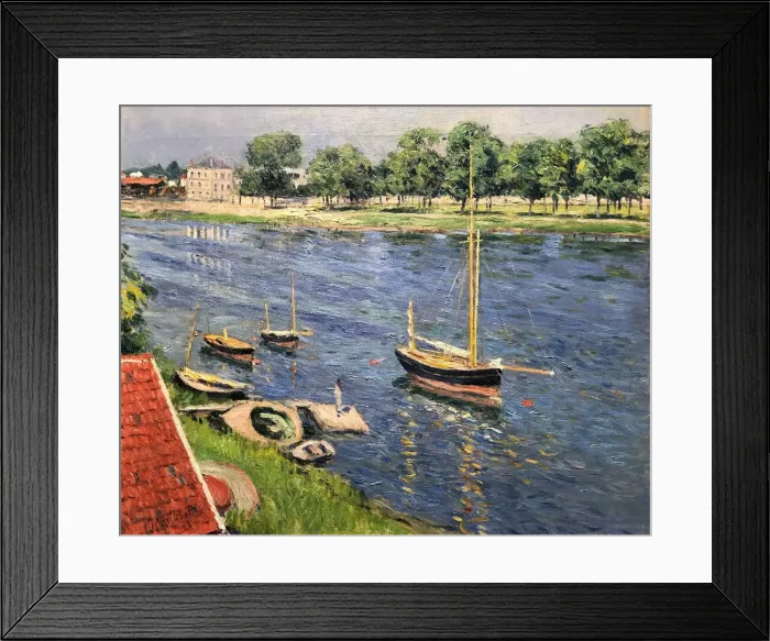 Framed Print : La Seine aArgenteuil, bateaux au mouillage, 1883. Creator: Caillebotte Framed Print : La Seine aArgenteuil, bateaux au mouillage, 1883. Creator: Caillebotte