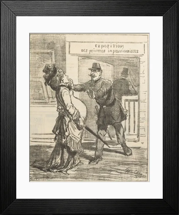 Framed Print : Madame, it is not advisable to enter!. Le Charivari, April 16, 1877, 1877 Framed Print : Madame, it is not advisable to enter!. Le Charivari, April 16, 1877, 1877