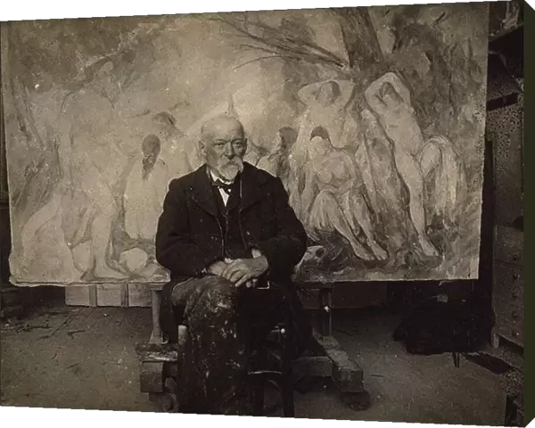 Paul Cezanne in his studio in Les Lauves, 1904. Creator: Bernard