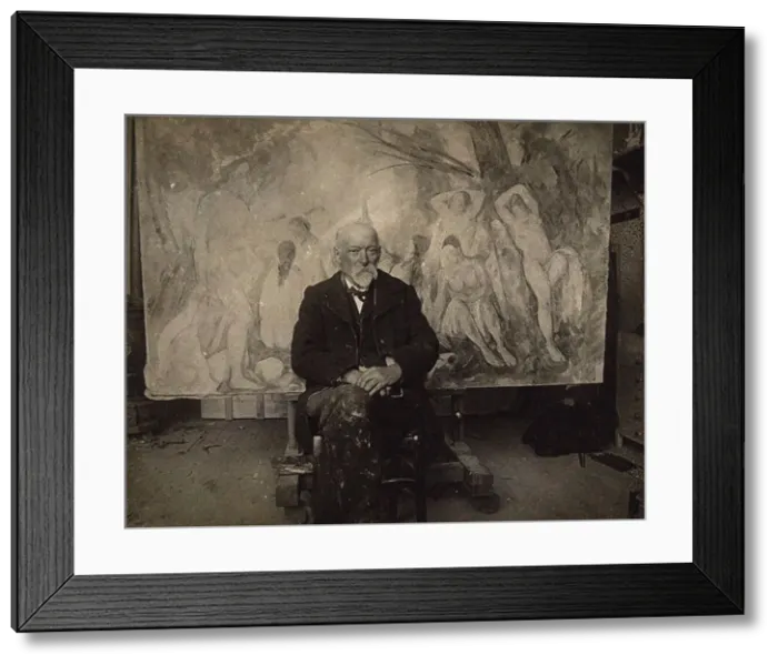 Framed Print : Paul Cezanne in his studio in Les Lauves, 1904. Creator: Bernard Framed Print : Paul Cezanne in his studio in Les Lauves, 1904. Creator: Bernard