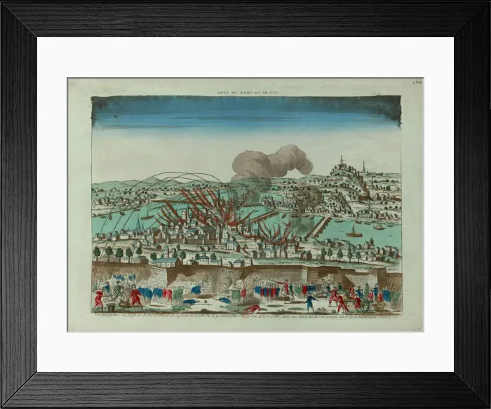 Framed Print : Perspective view of the Siege and Bombardment of the City of Lyon in October 1793, c Framed Print : Perspective view of the Siege and Bombardment of the City of Lyon in October 1793, c