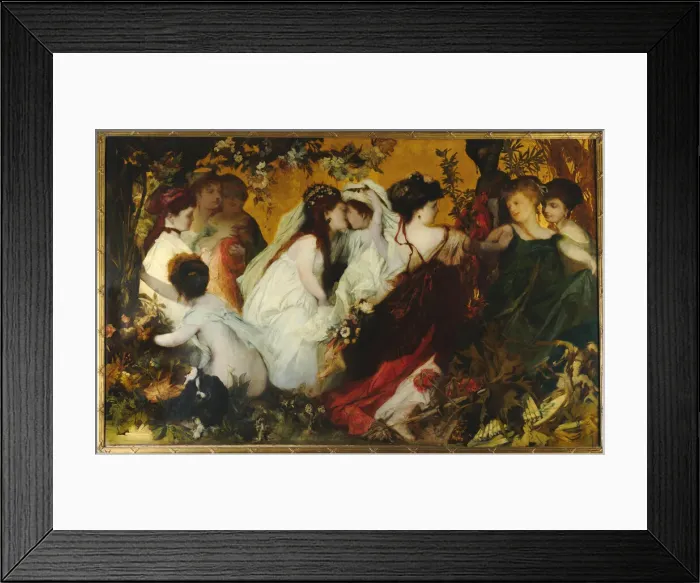 Framed Print : Modern Amoretti, Triptych, right panel, 1868. Creator: Makart, Hans (1840-1884) Framed Print : Modern Amoretti, Triptych, right panel, 1868. Creator: Makart, Hans (1840-1884)