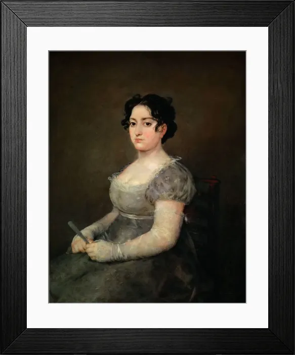 Framed Print : Portrait of a Lady with a Fan, 1806-1807. Creator: Goya, Francisco, de (1746-1828) Framed Print : Portrait of a Lady with a Fan, 1806-1807. Creator: Goya, Francisco, de (1746-1828)