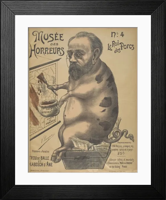 Framed Print : Musee des Horreurs (Gallery of Horrors): Emile Zola, 1899