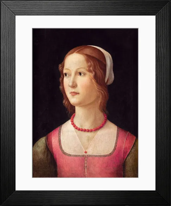 Framed Print : Portrait of a Young Woman. Creator: Ghirlandaio, Domenico (1449-1494) Framed Print : Portrait of a Young Woman. Creator: Ghirlandaio, Domenico (1449-1494)