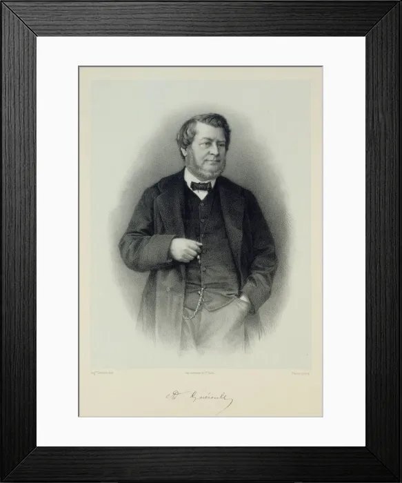 Framed Print : Portrait of Adolphe Gueroult (1810-1872). Creator: Lemoine, Auguste (1822-1869) Framed Print : Portrait of Adolphe Gueroult (1810-1872). Creator: Lemoine, Auguste (1822-1869)