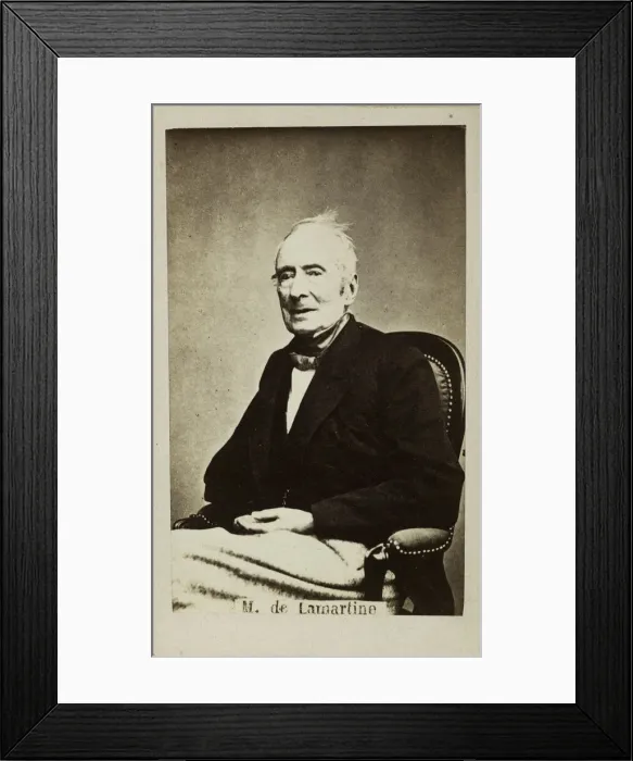 Framed Print : Portrait of Alphonse de Lamartine (1790-1869), 1860s. Creator: Anonymous Framed Print : Portrait of Alphonse de Lamartine (1790-1869), 1860s. Creator: Anonymous