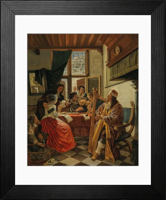 Framed Print : Music-making company in an interior, 1670s. Creator: De Man, Cornelis (1621-1706) Framed Print : Music-making company in an interior, 1670s. Creator: De Man, Cornelis (1621-1706)