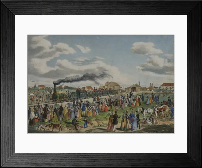 Framed Print : Opening of the Munich-Augsburg railway on September 1st, 1839, 1839 Framed Print : Opening of the Munich-Augsburg railway on September 1st, 1839, 1839