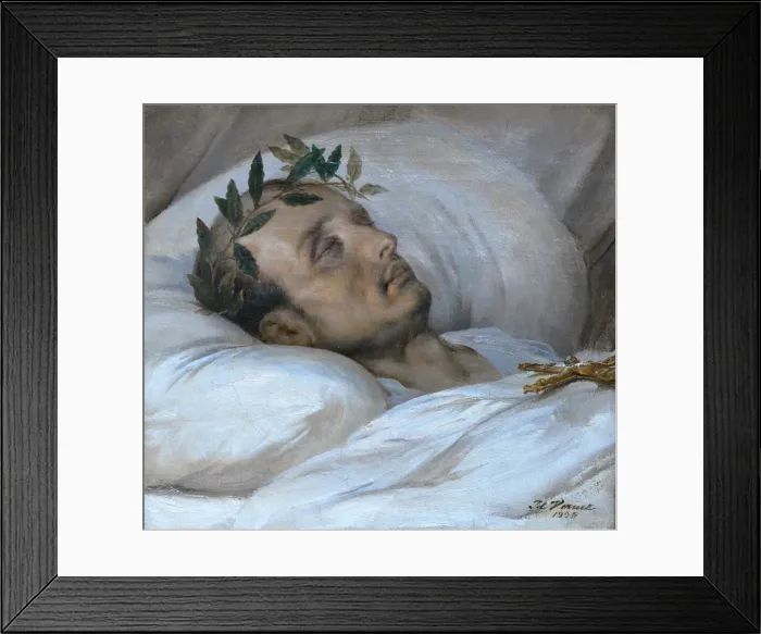 Framed Print : Napoleon on his deathbed, May 5, 1821, 1821. Creator: Vernet, Horace (1789-1863) Framed Print : Napoleon on his deathbed, May 5, 1821, 1821. Creator: Vernet, Horace (1789-1863)