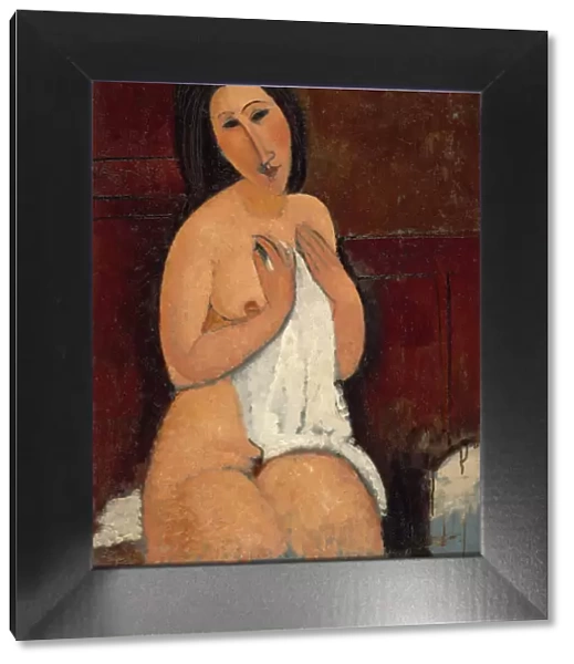 Nu assis ala chemise, 1917. Creator: Modigliani, Amedeo (1884-1920)