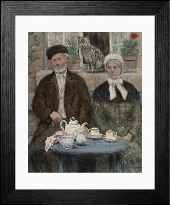 Framed Print : Afternoon Tea, c. 1880. Creator: Jean Francois Raffaelli Framed Print : Afternoon Tea, c. 1880. Creator: Jean Francois Raffaelli