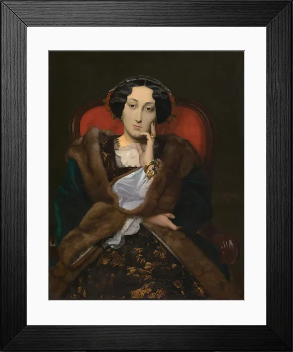 Framed Print : Portrait of a Woman, 1851. Creator: Jean-Leon Gerome Framed Print : Portrait of a Woman, 1851. Creator: Jean-Leon Gerome