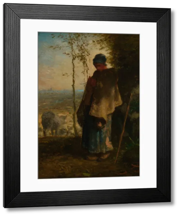 Framed Print : The Little Shepherdess, 1868 / 72. Creator: Jean Francois Millet Framed Print : The Little Shepherdess, 1868 / 72. Creator: Jean Francois Millet