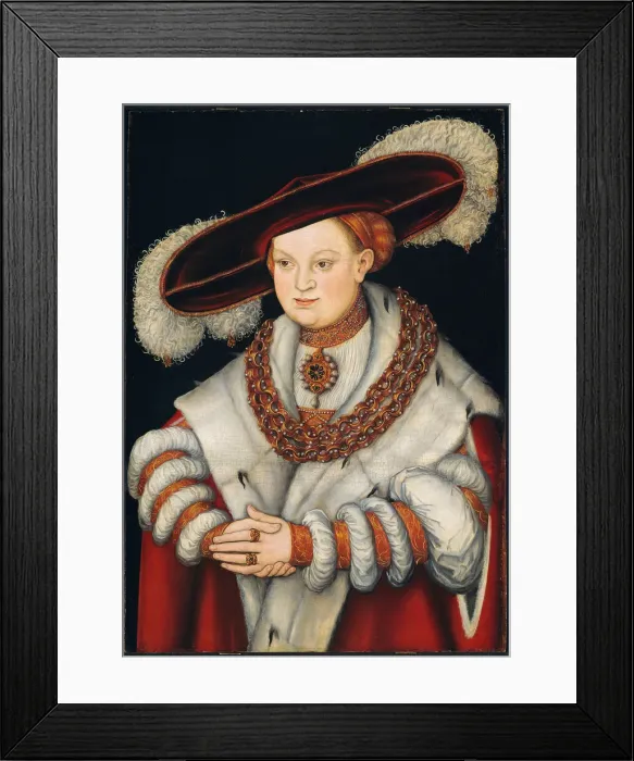 Framed Print : Portrait of Magdalena of Saxony, Wife of Elector Joachim II of Brandenburg, c. 1529 Framed Print : Portrait of Magdalena of Saxony, Wife of Elector Joachim II of Brandenburg, c. 1529