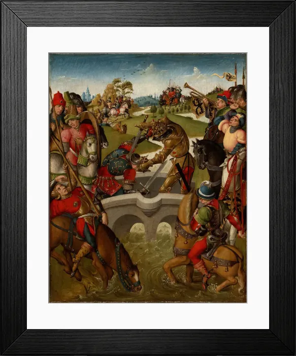 Framed Print : Emperor Heraclius Slays the King of Persia, 1460  /  80. Creator: Unknown