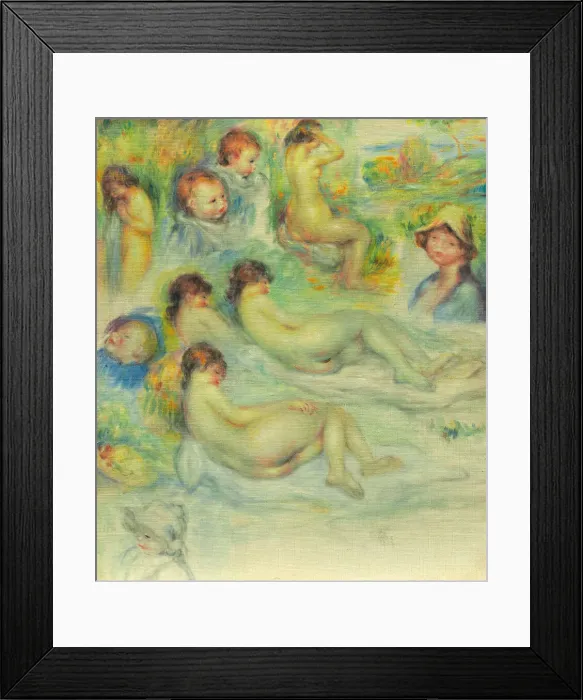 Framed Print : Studies of Pierre Renoir; His Mother, Aline Charigot; Nudes; and Landscape, 1885 / 86 Framed Print : Studies of Pierre Renoir; His Mother, Aline Charigot; Nudes; and Landscape, 1885 / 86