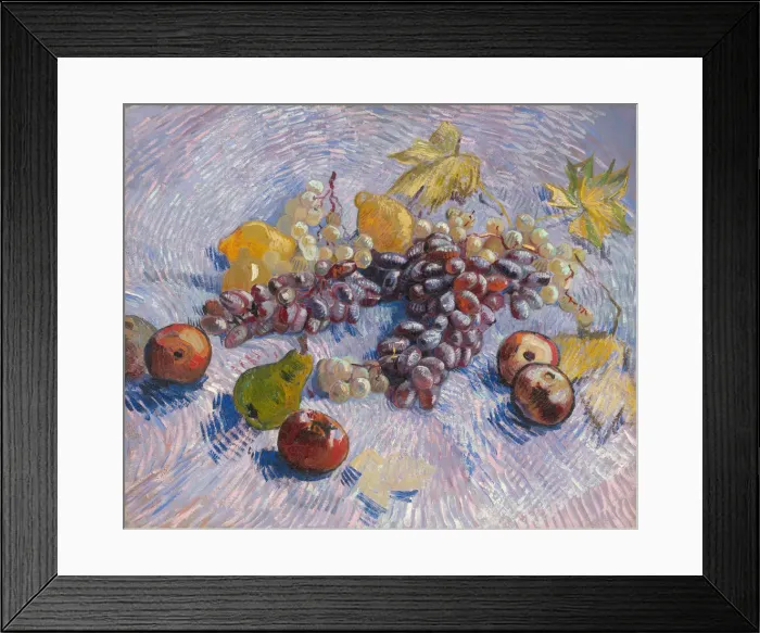 Framed Print : Grapes, Lemons, Pears, and Apples, 1887. Creator: Vincent van Gogh Framed Print : Grapes, Lemons, Pears, and Apples, 1887. Creator: Vincent van Gogh