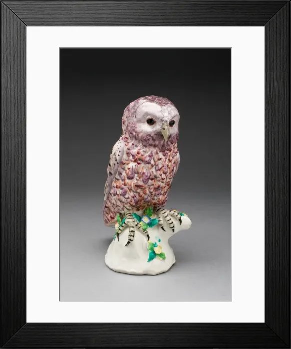 Framed Print : Owl, Bow, c. 1760. Creator: Bow Porcelain Factory Framed Print : Owl, Bow, c. 1760. Creator: Bow Porcelain Factory