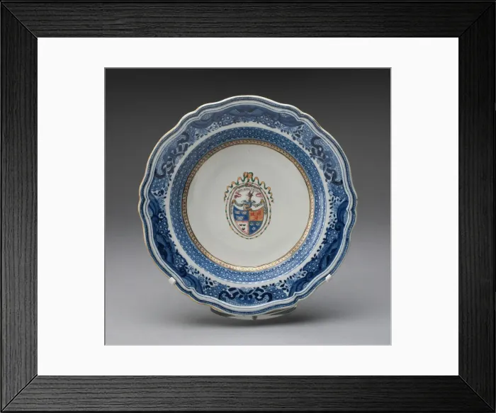 Framed Print : Soup Plate, Jingdezhen, c. 1780. Creator: Jingdezhen Porcelain Framed Print : Soup Plate, Jingdezhen, c. 1780. Creator: Jingdezhen Porcelain