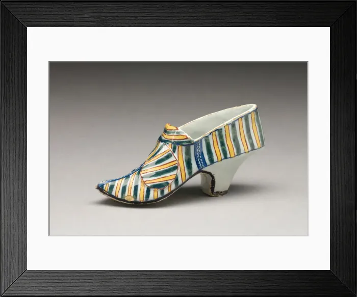 Framed Print : Shoe, Delft, c. 1750. Creator: Delftware Framed Print : Shoe, Delft, c. 1750. Creator: Delftware