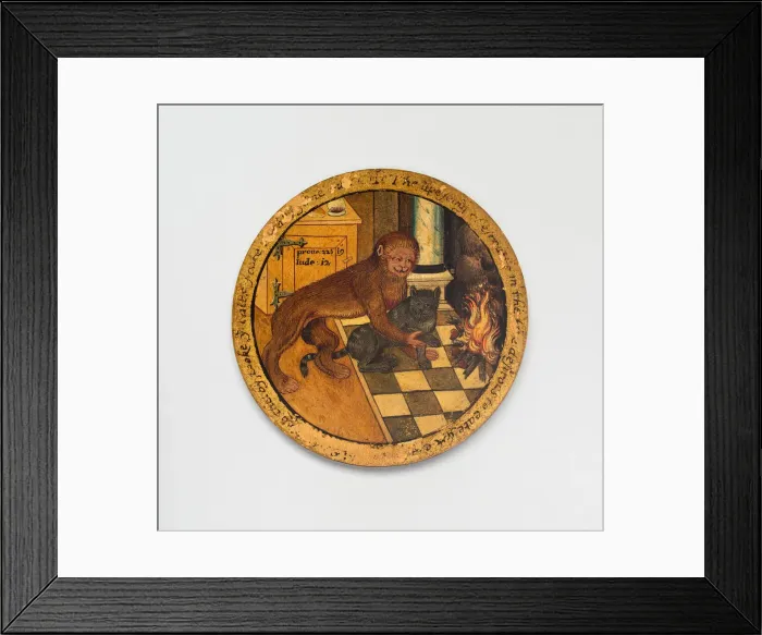 Framed Print : Trencher with a Scene from Aesops Fables, England, c. 1600. Creator: Unknown Framed Print : Trencher with a Scene from Aesops Fables, England, c. 1600. Creator: Unknown