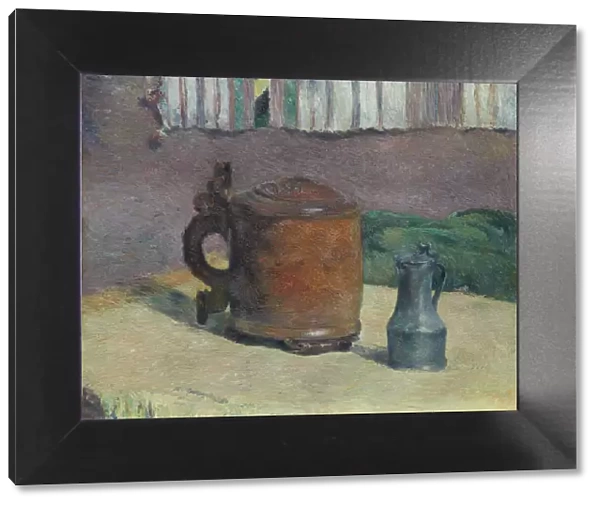 Still Life: Wood Tankard and Metal Pitcher, 1880. Creator: Paul Gauguin