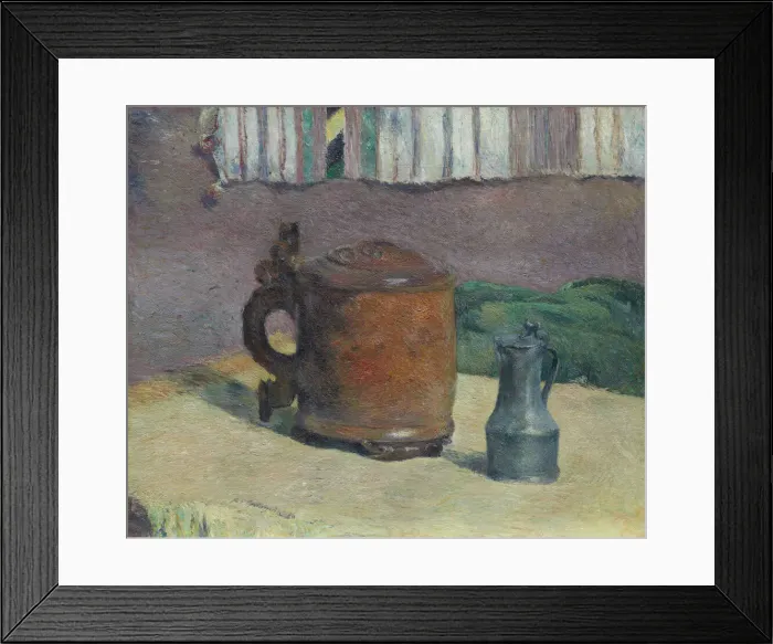Framed Print : Still Life: Wood Tankard and Metal Pitcher, 1880. Creator: Paul Gauguin Framed Print : Still Life: Wood Tankard and Metal Pitcher, 1880. Creator: Paul Gauguin