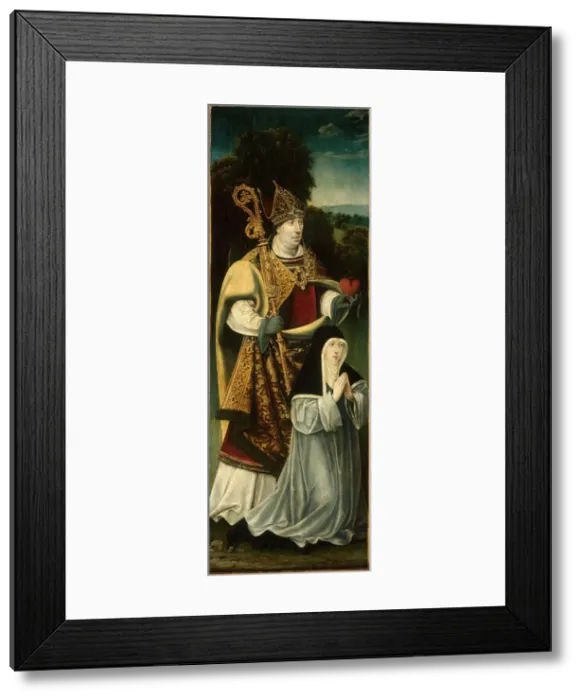 Framed Print : Saint Augustine and an Augustinian Canoness, 1525 / 50. Creator: Unknown Framed Print : Saint Augustine and an Augustinian Canoness, 1525 / 50. Creator: Unknown