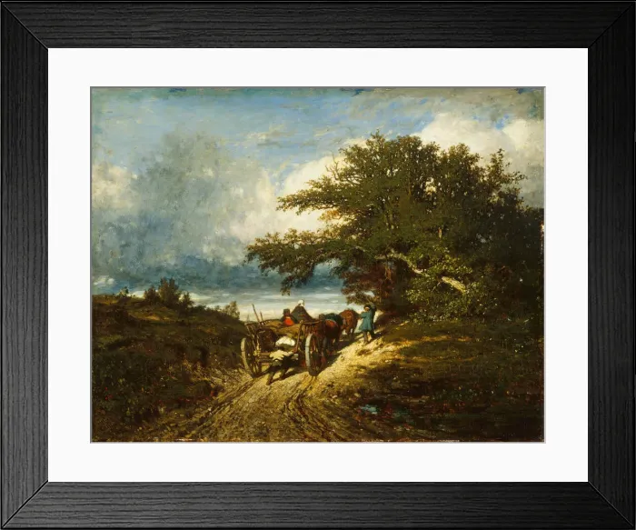 Framed Print : On the Road, 1856. Creator: Jules Dupré Framed Print : On the Road, 1856. Creator: Jules Dupré