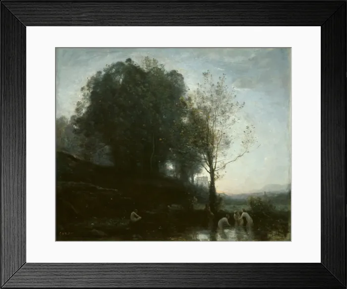 Framed Print : Bathing Nymphs and Child, 1855 / 60. Creator: Jean-Baptiste-Camille Corot Framed Print : Bathing Nymphs and Child, 1855 / 60. Creator: Jean-Baptiste-Camille Corot